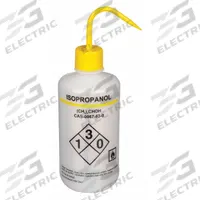 APPROVED VENDOR Wash Bottle: 1 L, Isopropanol, Yellow, Narrow, Std Spout Spout, White (MPN 24J888). Key specifications — Closure Color: Yellow; Vented/Nonvented: Vented; Body Color: White; Brand: APPROVED VENDOR; Imprinting Group: Specific Chemicals.