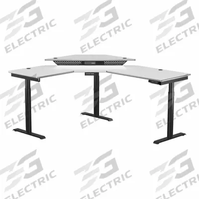 VERSADESK Standing Desk: Black, Wood, 60 in Overall Wd, 72 in Overall Dp - Electric Adjustable-Height Desks