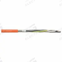 CHAINFLEX Servo Motor Cable: (4) 16 AWG (1.5)/Shielded Twisted Pr 16 AWG (1.5), Orange, PUR Jacket (MPN CF897-15150201). Key specifications — Conductor Grouping: (4) 16 AWG/Shielded Twisted Pair 16 AWG; Includes Ground: Yes; Overall Length: Order by the Foot; Minimum Bend Radius Factor - Fixed: 8 x OD; Minimum Bend Radius Factor - Flexible: 12 x OD; Brand: CHAINFLEX.