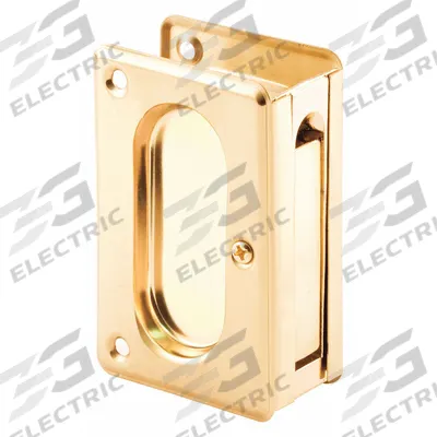 PRIME-LINE Combination Tray and Edge Pull: Unthreaded Holes, Brass, Gold - Pocket Door Pull Handle