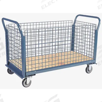 JAMCO Platform Truck: 1,200 lb, 60 in L x 30 in W x 10 in H Deck - Load-Securing Wooden-Deck Platform Trucks with Side Panels