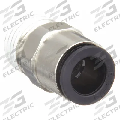 LEGRIS Push-Fit Fitting: 6 mm OD x 1/8 in Pipe Size, Push-to-Connect x MNPT, Brass - Nylon & Nickel-Plated Brass Tube Fittings