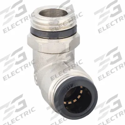 AIGNEP USA Push-Fit Elbow Fitting: 12 mm OD x 1/2 in Pipe Size, Brass, Silver - Nickel-Plated Brass Tube Fittings