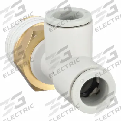 SMC Push-Fit Tee Fitting: 1/2 in Pipe x 10 mm OD x 10 mm OD Size, 54 3/32 mm Overall Lg - Polybutylene & Brass Tube Fittings