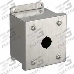 HAMMOND Push Button Enclosure: 22mm, 1 Holes, 316 Stainless Steel, NEMA 3R/4/4X (MPN 1435MS16A). Key specifications — Brand: HAMMOND; Environments & Applications: Washdown-Corrosion-Resistant.