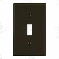 HUBBELL Wall Plate: Toggle, 1 Gang, Brown, Midsize Size (MPN PJ1). Key specifications — Brand: HUBBELL; Material: Polycarbonate.