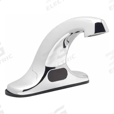 ZURN Sensor Faucet: AquaSense, Cast Brass, Chrome Finish, Centerset, Battery - Centerset Sensor Bathroom Faucets