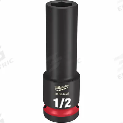 MILWAUKEE Deep Impact Socket: 1/2 in Drive Size, SAE, 1/2 in Socket Size, 6-Point - 1/2" Drive Impact Sockets