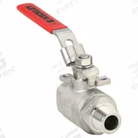 KECKLEY Manual Two-Way Ball Valve: 3/4 in, Stainless Steel, Straight, MNPT x FNPT, One-Piece (MPN BVS2MFFSSRGSL-075). Key specifications — Brand: KECKLEY; Handle: Locking Lever.