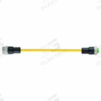 Cordset: 7/8" Male Straight x Female Straight, 4 Pins, Yellow, TPE, 0.3 m Cable Lg, 16 AWG Wire Size (MPN 7700-A4A01-U1C0030). Key specifications — Cable Jacket Color: Yellow; Cable Jacket Material: TPE; IP Rating: IP68; Wire Size: 16 AWG; Brand: MURRELEKTRONIK.