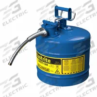 JUSTRITE TYPE II SAFETY CAN: For Use With Kerosene, 5 gal Capacity, Includes 5/8 in OD Hose, Blue (MPN 7250320). Key specifications — Brand: JUSTRITE.
