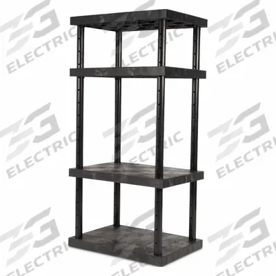 DURASHELF Plastic Shelving: 36 in x 24 in, 72 in Overall Ht - High-Durability Adjustable Stationary Plastic Shelving