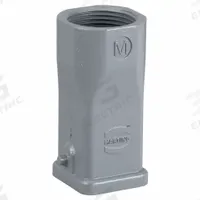 HARTING Rectangular Connector Hood: Size 3 A, Top, Single-Entry, M25 Cable Entry, Zinc Die-Cast (MPN 19200031445). Key specifications — IP Rating: IP65; Size Designation: 3 A; Cable Entry Thread Size: M25; Seal Material: NBR; Locking Type: Single Lever; Brand: HARTING; Primary Material: Zinc; Operating Temperature Range: -40 to 125 Degrees C.