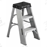 LOUISVILLE LADDER Step Stool: 3 Steps, 3.3 ft Overall Ht, 375 lb Load Cap, Aluminum (MPN AY8003). Key specifications — Brand: LOUISVILLE LADDER; Color: Silver.