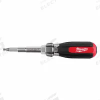MILWAUKEE Multi-Bit Screwdriver: Nut Driver/Phillips/Slotted/Square Tip, 8 Tips, 8 in Overall Lg (MPN 48-22-2917). Key specifications — attr1205339: 1/2 in (Nut Driver); attr1205303: MILWAUKEE.