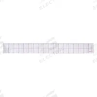 WESTCOTT Ruler: B-85, Transparent Grid, 18 in, 0.04 in Thick, 1/8 in, Red, Flex, Beveled Edge, Matte. Key specifications — attr939978: 1/8 in; attr934745: WESTCOTT; attr939993: Decimal; attr986193: Printed.