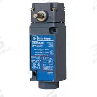 EATON Plug-In Limit Switch: 29 mm Mounting Hole Vertical Center to Center Distance, 90°, Lever-Rod (MPN E50BM16P). Key specifications — Manufacturer Part Number: E50BM16P; Brand: EATON; Electrical Connection: 8 ft Cable; Series: E50.