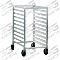 NEW AGE INDUSTRIAL Bun Pan Rack: 10 Slots, 3 in Betw Shelves, 500 lb Capac, 20 3/8 in Wd, 38 in Ht (MPN 1312). Key specifications — Brand: NEW AGE INDUSTRIAL; Color: Silver; Material: Aluminum; Nesting: No; Pan Size: 14 x 18 in; Product Type: Pan Rack; NSF Certified: Yes; Full Size/Half Size: Half Size.