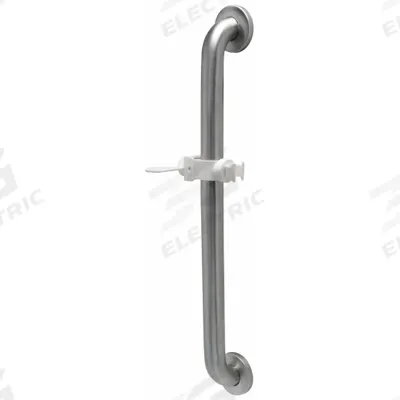 ZURN Wall Grab Bar: Straight, 24 in Lg, 1 1/2 in Dia, Stainless Steel, Brushed - Grab Bars with Hand-Held Shower Holders & Mount Glide Rails