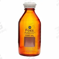 APPROVED VENDOR Narrow Mouth Round Glass Bottles - Safety Coated: 1 L, GL45, Amber, 4 Bottles (MPN 48V-8401-FLS). Key specifications — Brand: APPROVED VENDOR; Graduated: Yes; Body Color: Amber; Screw Closure Size: GL45.