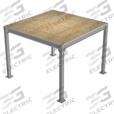 PORTA-KING Platform Mezzanine: 8 ft x 16 ft x 9 ft, Unassembled, 128 sq ft - Standard Deck