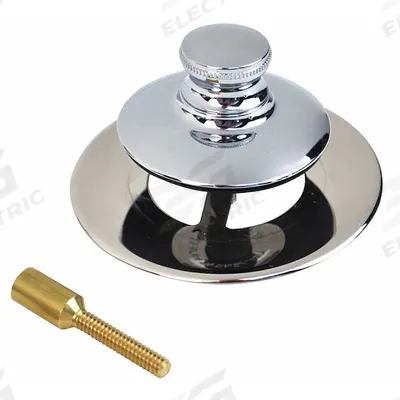 WATCO Drain Stopper: Plastic/Stainless Steel, Chrome-Plated, 2 7/8 in Overall Dia - Bathtub Drain Stoppers