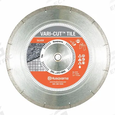 HUSQVARNA Diamond Saw Blade: Tile, 4 in Blade Dia., 5/8 in_7/8 in Arbor Size, Wet - Tile-Cutting Blades