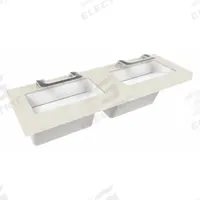 BRADLEY Wash Station: OmniDeck, Pebble Beach, Terreon®, Sensor, 63 in Overall Lg, 26 in Overall Wd (MPN S93-759). Key specifications — Series: OmniDeck; Includes: Soap Dispenser; Color: Pebble Beach; Brand: BRADLEY; Sink Type: Wash Station; Material: Terreon®; Sink Material: Polymer Resin.