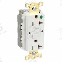 HUBBELL GFCI Receptacle: Hospital Grade Fed. Spec., Decorator Duplex, 5-20R, White, GFCI, 125V AC (MPN SNAPGF83W)