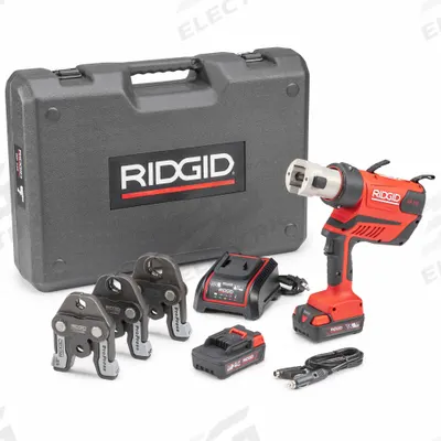 RIDGID Cordless Press Tool Kit: Std, Pistol Grip - Ridgid Press Fitting Tools
