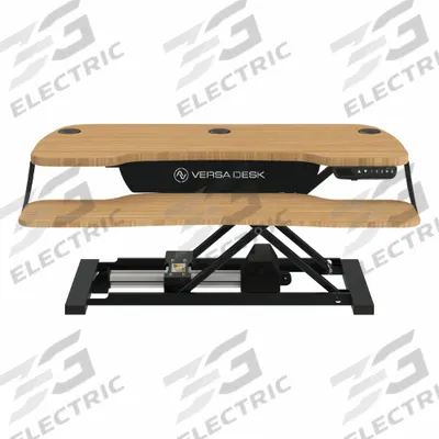 VERSADESK Standing Desk Converter: Electronic, Bamboo, Wood, 36 in Overall Wd - Electronic Standing Desk Converters