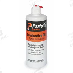 PASLODE Air Tool Oil: Synthetic, -38°F Min. Op Temp., 560°F Max. Op Temp., Not Food Grade, Bottle (MPN 401482). Key specifications — attr1321222: Synthetic; attr1321227: 130; attr1321244: PASLODE; attr1321245: Bottle.