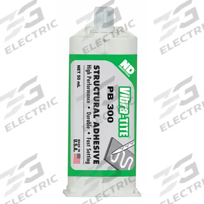 VIBRA-TITE Acrylic Adhesive: PB300, Ambient Cured, 50 mL, Dual-Cartridge, White - Acrylic Dual Cartridges for Two-Part Applicators