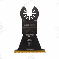 MILWAUKEE Oscillating Tool Blade: 2 1/2 in Blade Wd, 3 11/16 in Overall Lg, Straight Cutting, 3 PK (MPN 49-25-1243). Key specifications — attr1097473: Nail-Embedded Wood; attr1097476: MILWAUKEE; attr1097456: Straight Cutting.