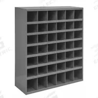 DURHAM MFG Pigeonhole Bin Unit: 34 in x 12 in x 42 in, 42 Compartments, Gray, Steel, Powder Coated (MPN 360-95). Key specifications — attr7229: Steel; attr38869: DURHAM MFG; attr38873: Gray.
