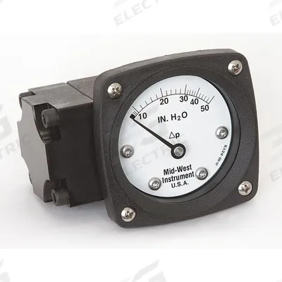 MIDWEST INSTRUMENT Differential Pressure Gauge: Back, 1/4 in NPT Female, ±3-2-3% Gauge Accuracy - Medium & High Operating Pressure Differential Gauges