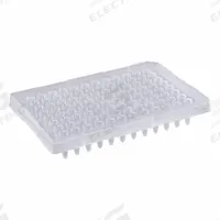 QORPAK PCR Well Plate: Sterile, 96 Wells, 0.2 mL, RNase/DNase Free, Square, Polypropylene (MPN 341365). Key specifications — Brand: QORPAK; Body Color: Natural; RNase/DNase Free: Yes; Well Shape: Square; Material: Polypropylene.