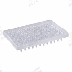 QORPAK PCR Well Plate: Sterile, 96 Wells, 0.2 mL, RNase/DNase Free, Square, Polypropylene (MPN 341365). Key specifications — Brand: QORPAK; Body Color: Natural; RNase/DNase Free: Yes; Well Shape: Square; Material: Polypropylene.