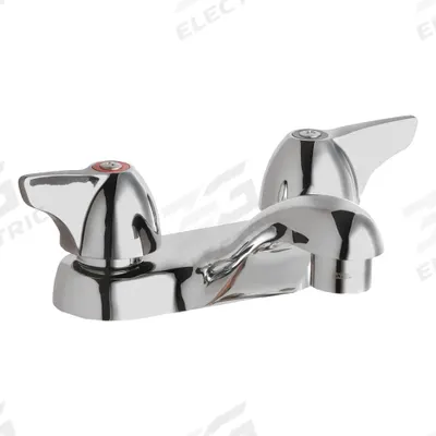 CHICAGO FAUCETS Low Arc Bathroom Faucet: 802, Cast Brass, Polished Chrome Finish - Centerset Handle Bathroom Faucets