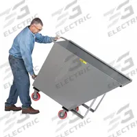 LITTLE GIANT Tilt Truck: 20.3 cu ft, 2,000 lb, 56 3/4 in L x 27 in W x 40 5/8 in H, Gray (MPN HT-2751-6PY). Key specifications — Color: Gray; Brand: LITTLE GIANT; Caster/Wheel Configuration: (2) Swivel.