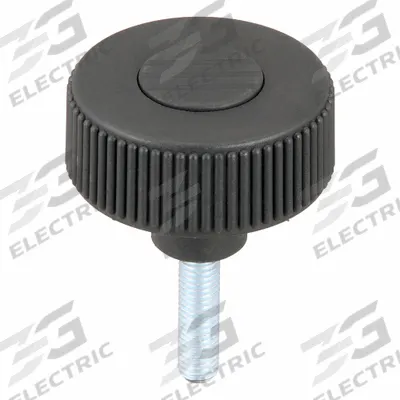 KIPP Hand Knob: Knurled, Plastic w/ Steel Thread, M8 Thread, 30 mm Thread Lg - Knurled Knobs with Threaded Stud