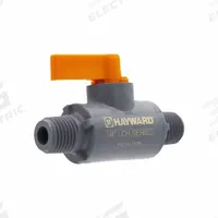 HAYWARD Manual Two-Way Ball Valve: 1/4 in, PVC, Straight, 150 psi Max. Pressure (CWP), One-Piece (MPN LCH1025AMMV0000). Key specifications — Stem Material: Thermoplastic; Brand: HAYWARD; Handle: Lever.