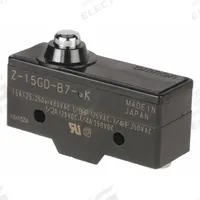 OMRON Snap Action Switch: Plunger Actuator, 1NO/1NC, Screw (MPN Z-15GD-B7-K). Key specifications — AC Contact Rating: 15 A @ 250 V; Electrical Connection: Screw; Series: Z; Brand: OMRON.