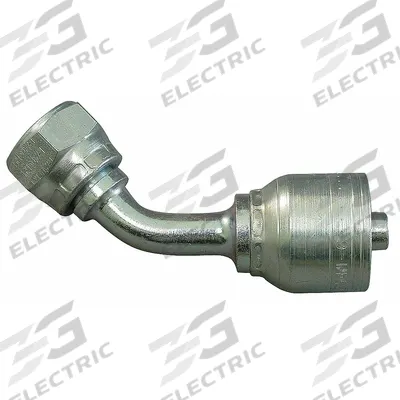 AEROQUIP Hydraulic Crimp Fitting: Steel x Steel, 45° Elbow, -16 For Hose Dash Size - Aeroquip Crimp Hydraulic Hose Fittings with Metric Connection