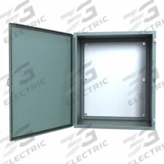 HAMMOND Electrical Enclosure: Steel, 36 in x 30 in x 20 in, NEMA 12/13, w/Panel, Solid Cover, Hinged (MPN 1418M20). Key specifications — Brand: HAMMOND; Closure Method: Clamps; Knockouts: Not Included.