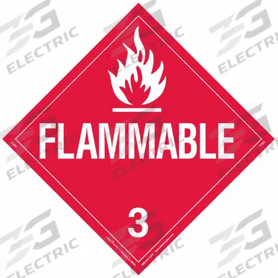 LABELMASTER Flammable Liquid Placard: Flammable, 10 3/4 in x 10 3/4 in, 10 3/4 in Label Ht - Class 3: Flammable Liquids