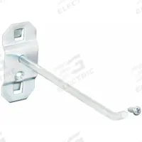 APPROVED VENDOR Single Rod Pegboard Hook: 4 1/2 in x 1 in, Screw-In, Surface, Silver (MPN 6YB90). Key specifications — Mounting Type: Surface; Finish: Zinc-Plated; Color: Silver; Accessory Type: 30-Degree Single Hook; Locking System: Screw-In; Brand: APPROVED VENDOR.