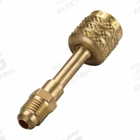 YELLOW JACKET Adapter: 3 1/2 in Lg, Input 1/4 in Female Flare Left-Hand, A2L Compatible (MPN 19124). Key specifications — Product Type: Adapter; Brand: YELLOW JACKET; Manufacturer Part Number: 19124; Material: Brass.