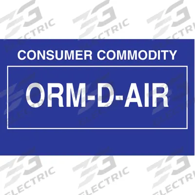 TAPECASE Handling Label: Consumer Commodity/ORM-D-AIR, 2 1/2 in x 1 1/2 in, Paper