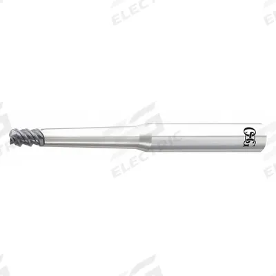 OSG Corner Radius End Mill: Carbide, WXS Coated, 3 Flute, 2 mm Mill Dia, 3 mm LOC - Pencil-Neck Carbide Corner-Radius End Mills for Hardened Materials